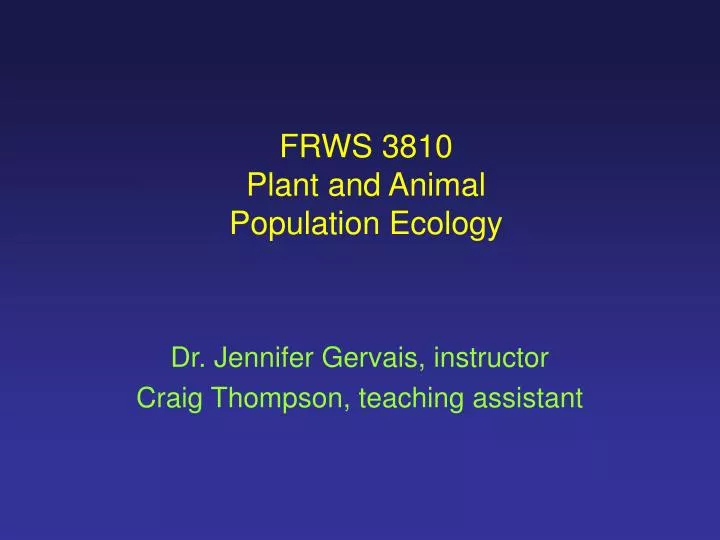 frws 3810 plant and animal population ecology