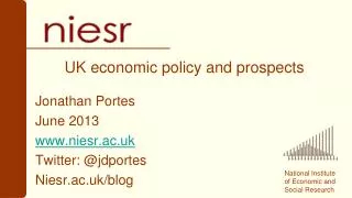 UK economic policy and prospects