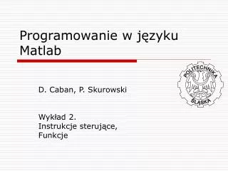 programowanie w j zyku matlab