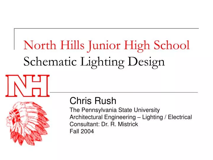 north hills junior high school schematic lighting design