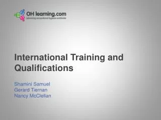 International Training and Qualifications