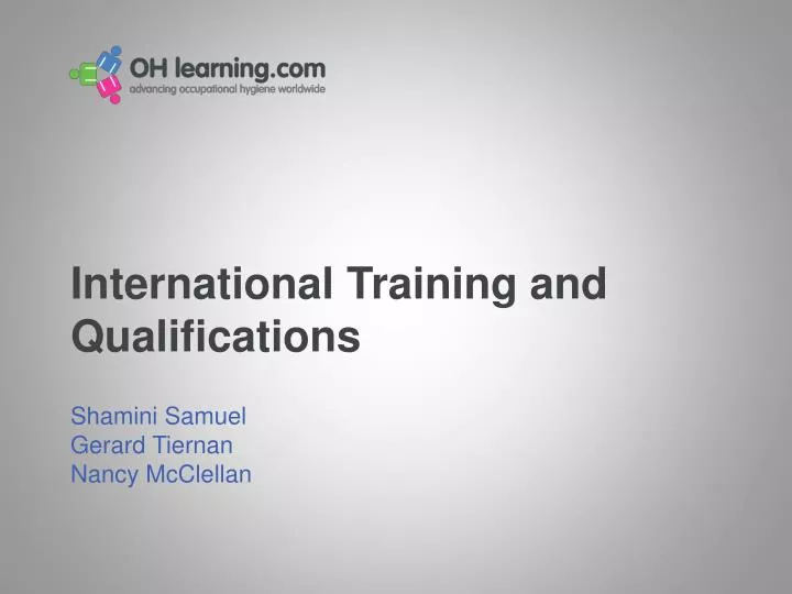 international training and qualifications