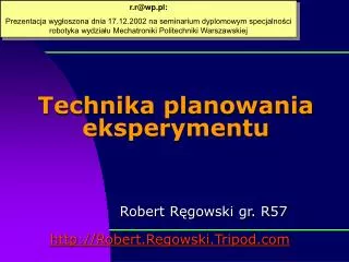 technika planowania eksperymentu