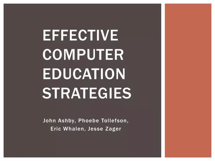 effective computer education strategies