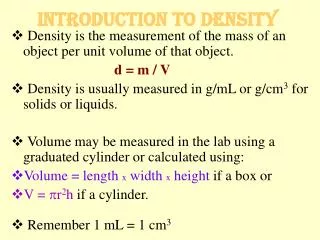 Introduction to Density