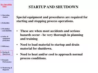 Key Operability issues 1. Operating window 2. Reliability 3. Flexibility/ controllability