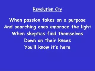 Revolution Cry