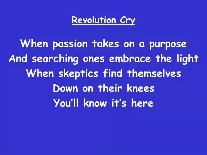 revolution cry