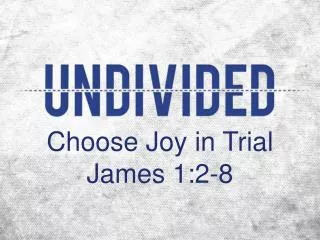 Choose Joy in Trial James 1:2-8