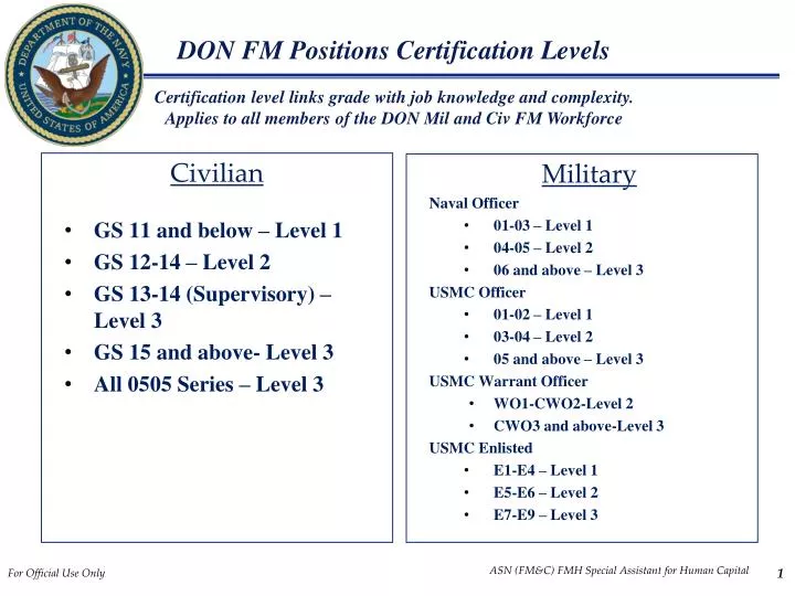 don fm positions certification levels