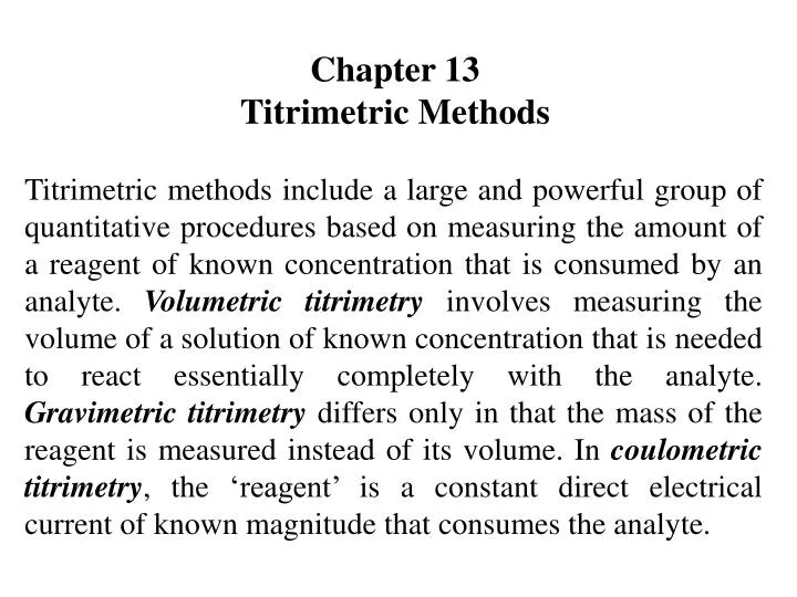 chapter 13 titrimetric methods