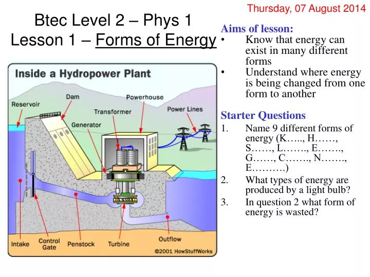 btec level 2 phys 1 lesson 1 forms of energy