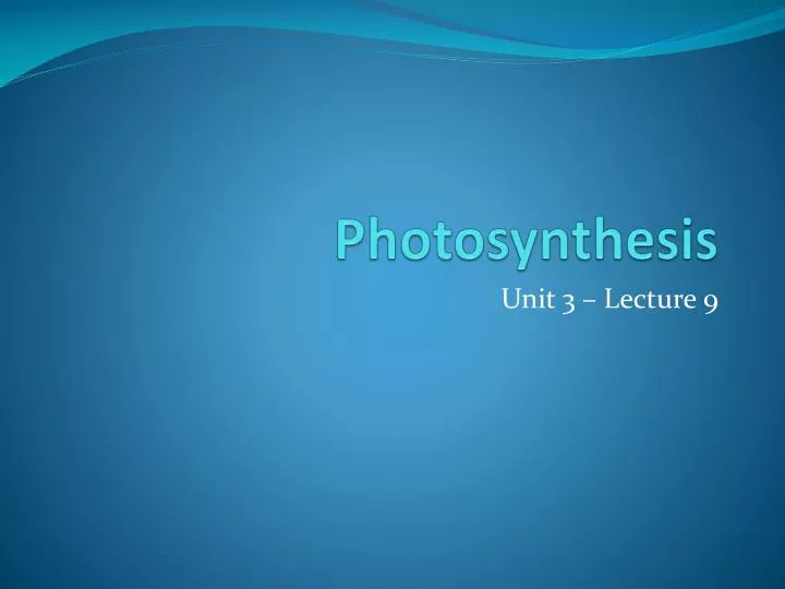 photosynthesis