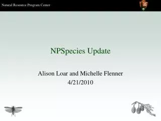 NPSpecies Update