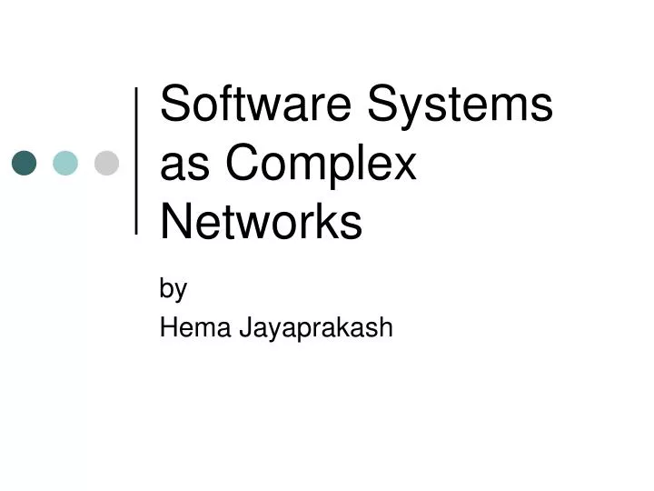 software systems as complex networks