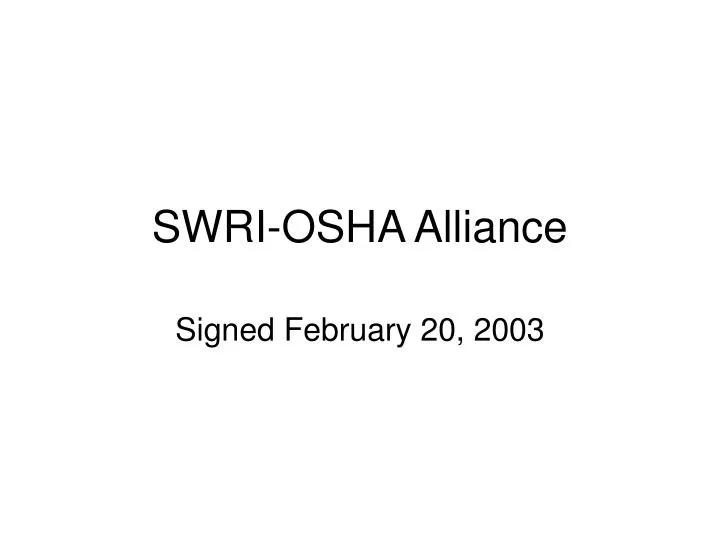 swri osha alliance