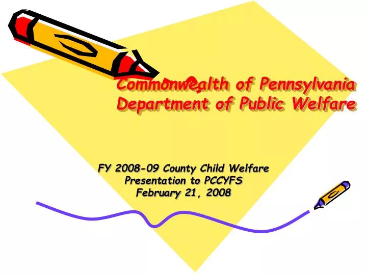 commonwealth of pennsylvania department of public welfare