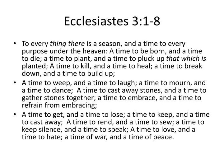 ecclesiastes 3 1 8