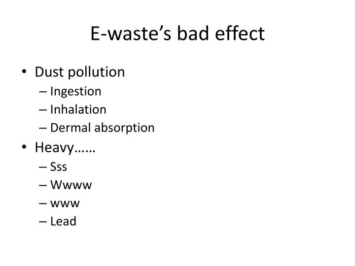 e waste s bad effect