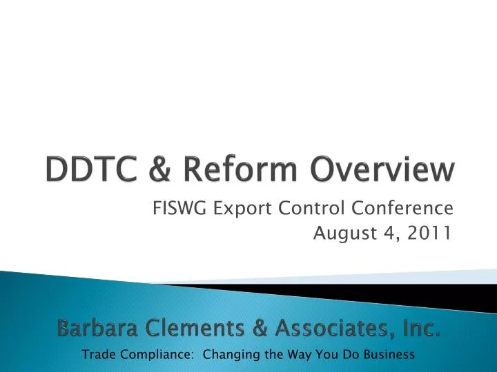 ddtc reform overview