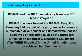Fuse Recycling in the U.K.