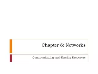 Chapter 6: Networks
