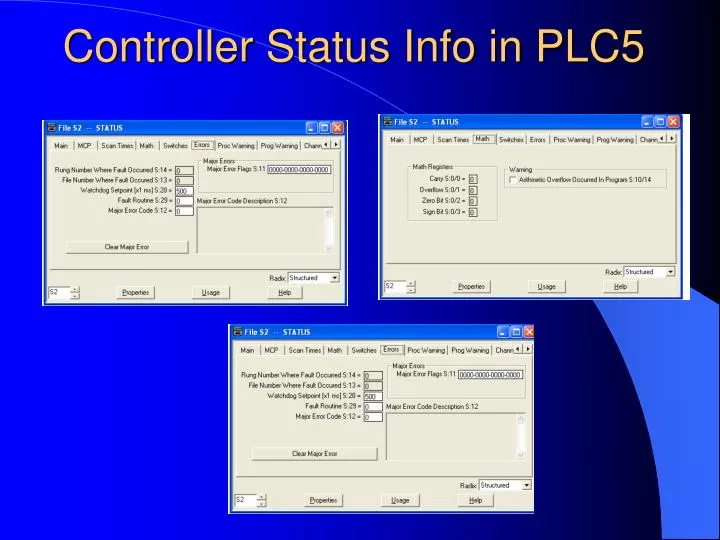 controller status info in plc5