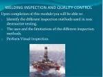 WELDING INSPECTION AND QUALITY CONTROL - slide 1