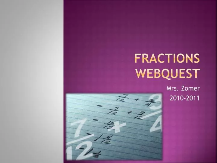 fractions webquest