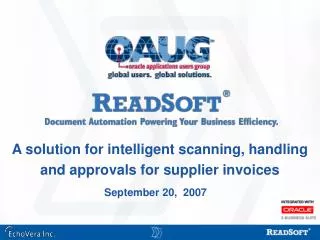 A solution for intelligent scanning, handling and approvals for supplier invoices