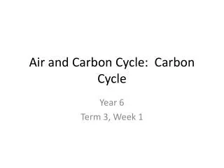 Air and Carbon Cycle: Carbon Cycle