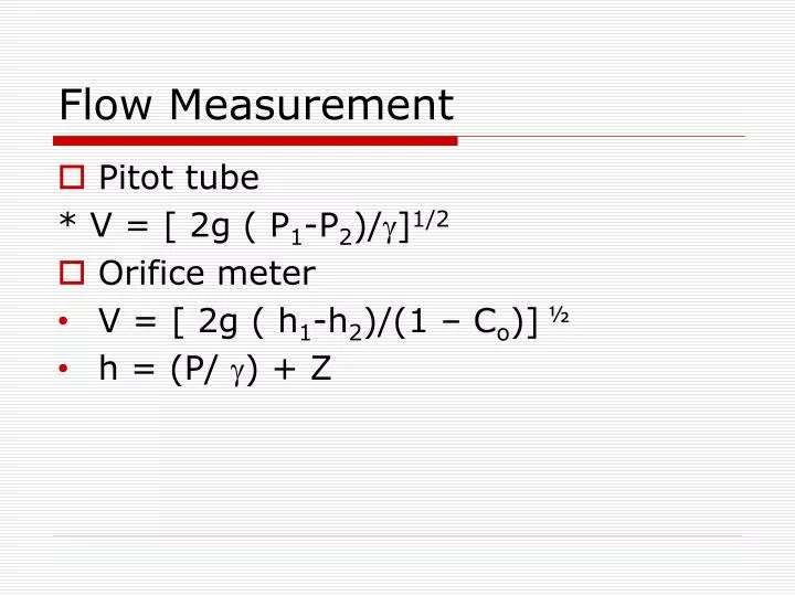 flow measurement