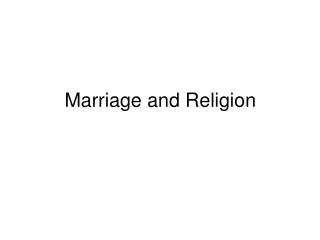 Marriage and Religion