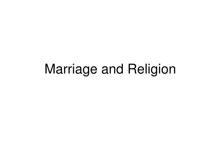 marriage and religion