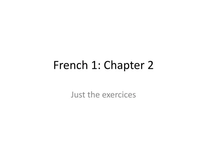 french 1 chapter 2