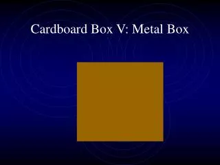 Cardboard Box V: Metal Box
