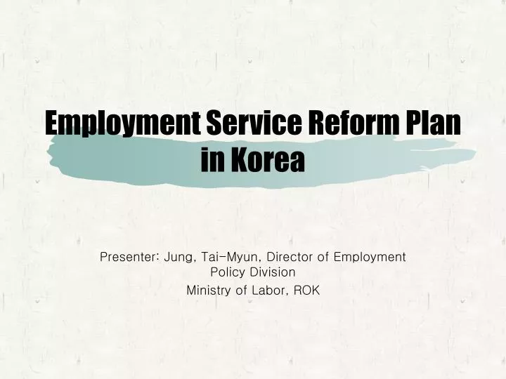 employment service reform plan in korea