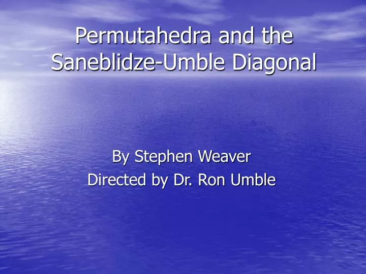 permutahedra and the saneblidze umble diagonal