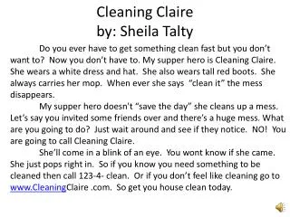 Cleaning Claire by: Sheila Talty