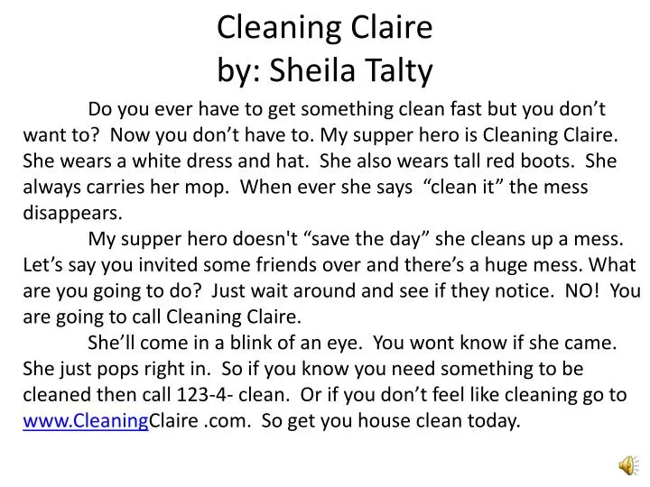 cleaning claire by sheila talty