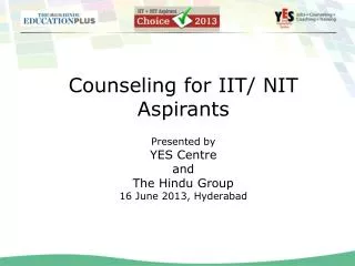 Counseling for IIT/ NIT Aspirants