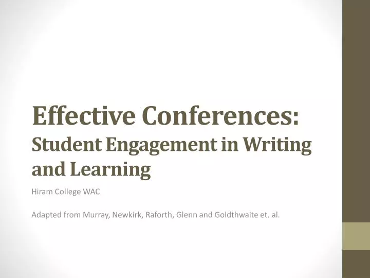 effective conferences student engagement in writing and learning
