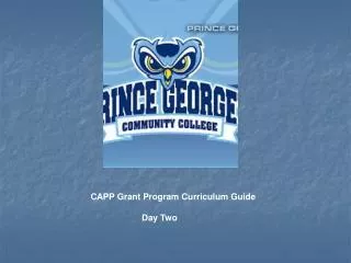 CAPP Grant Program Curriculum Guide Day Two