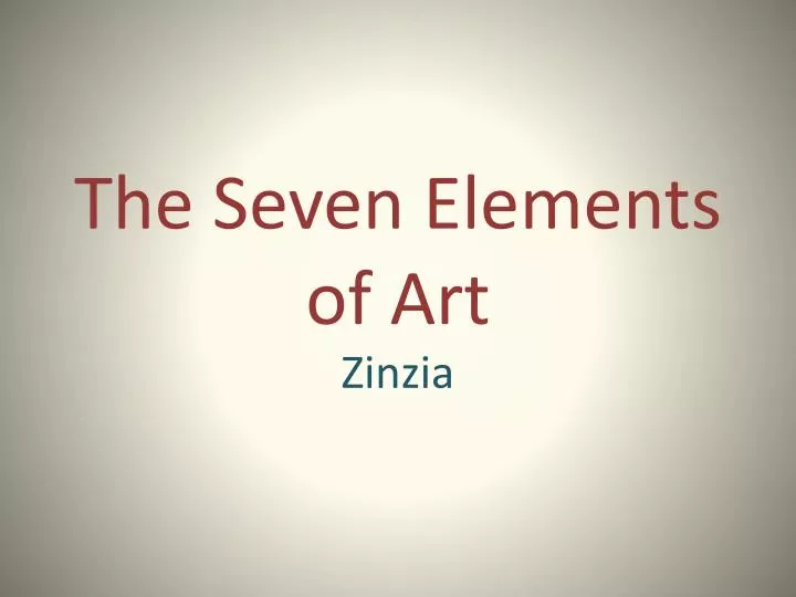 the seven e lements of art