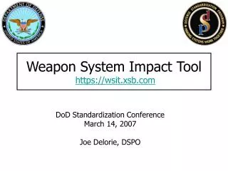 Weapon System Impact Tool https://wsit.xsb