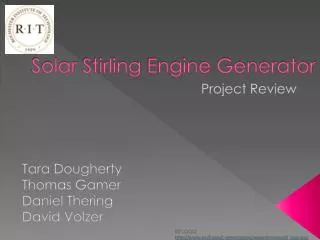 Solar Stirling Engine Generator