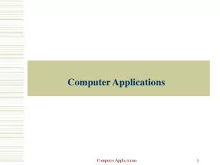 Computer Applications