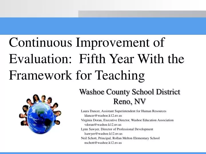 continuous improvement of evaluation fifth year with the framework for teaching
