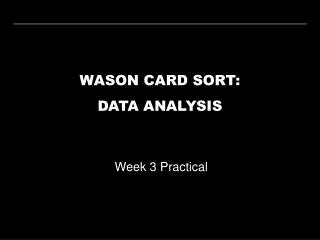 WASON CARD SORT: DATA ANALYSIS
