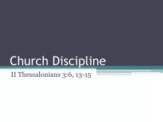 Church Discipline